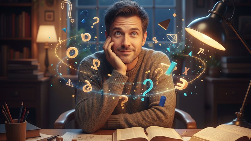 Άντρας που έχει ερωτήσεις