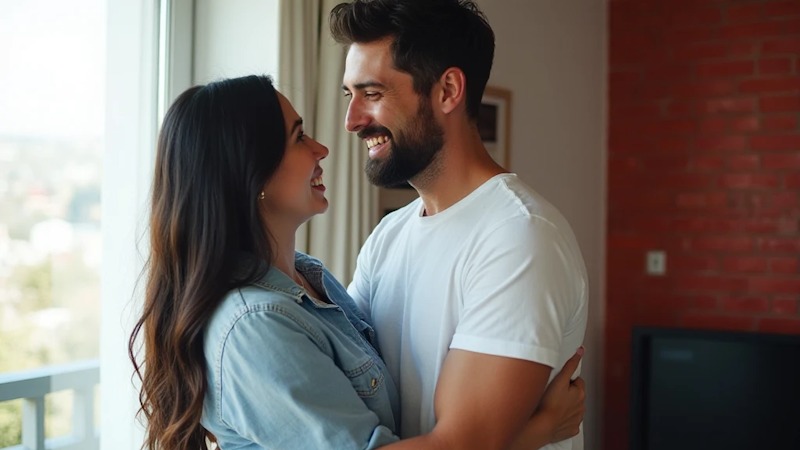 Ευτυχισμένο ζευγάρι που γελάει