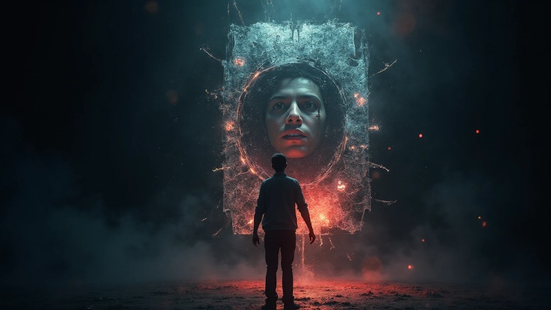 Άντρας σε μια καρμική σχέση που αντικατοπτρίζει τις πληγές του