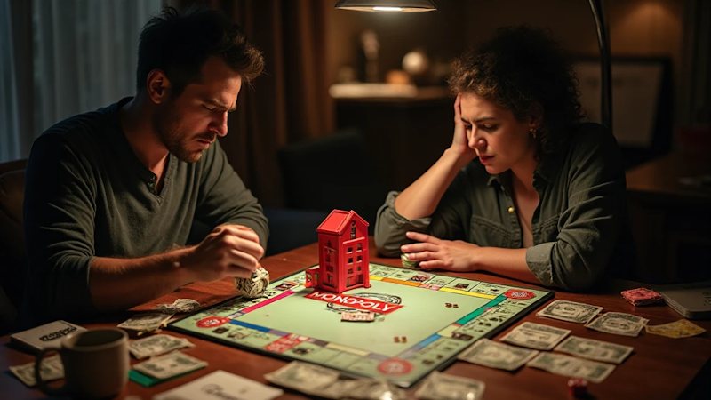 Ζευγάρι παίζει Monopoly